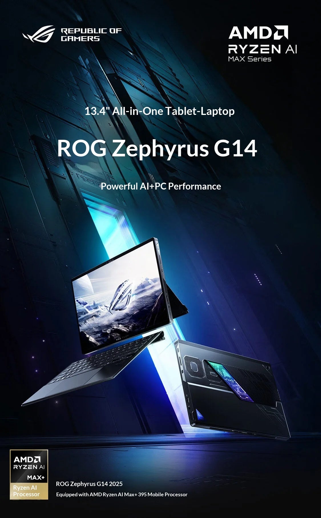 For ROG Zephyrus X 2025 Ryzen AI MAX 13.4 Inch Touch Two-in-One Gaming Laptop 2560x1600 SSD