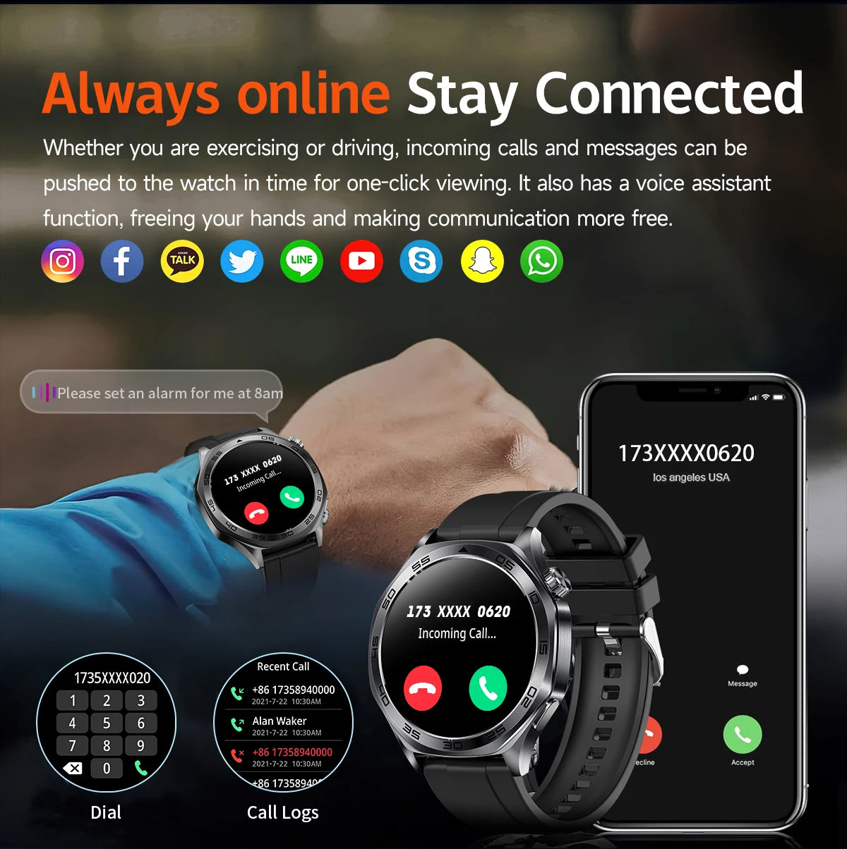 2026 new smartwatch with 1.46-inch IPS display, Ipx8 water resistance rating. 400 mAh battery featuring over 100 activity modes,