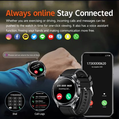 2026 new smartwatch with 1.46-inch IPS display, Ipx8 water resistance rating. 400 mAh battery featuring over 100 activity modes,