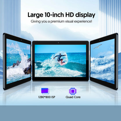 BAKEN 10.1-inch Android13 tablet, 4(2+2)GB+64GB, quad-core processor, dual cameras, wifi, Bluetooth, free accessories