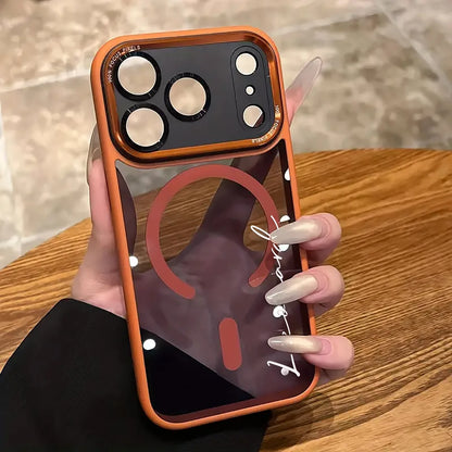 Personalized Name Phone case Compatible With Iphone17Pro Max 17Air 17Pro 17,Semi Transparent Protective Metal Lens Frame case