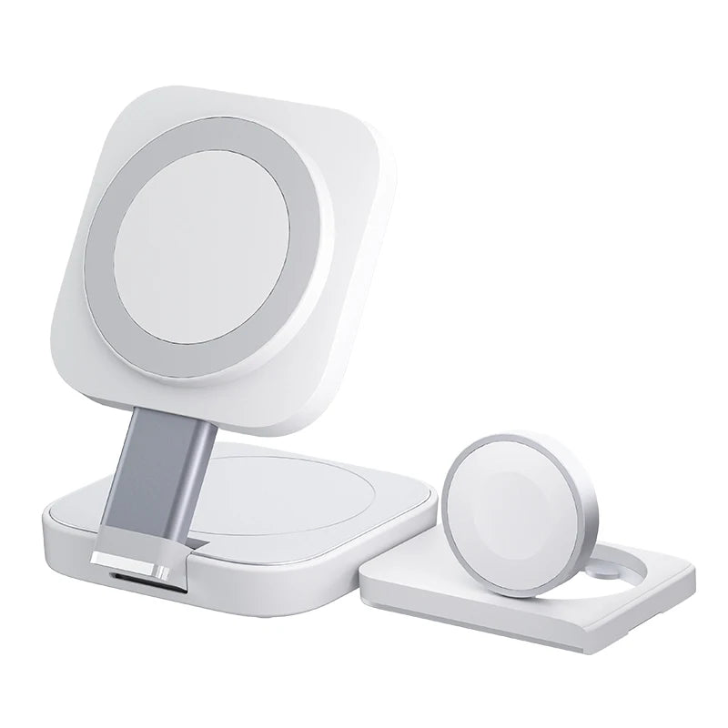 3in1 Magnetic Wireless Charger QI2 Magsafe Folding Wireless Charging Station for iphone 16 pro iWatch AirPods Wireless Charger