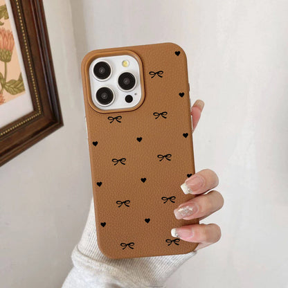Pink Black Bowknot Lichee Pattern Phone Case For OPPO Reno 14 Pro 13F 12F 11F 13 12 11 10 Pro 8T 7 7Z 6 5 4 5G A31 A53 A57 cover