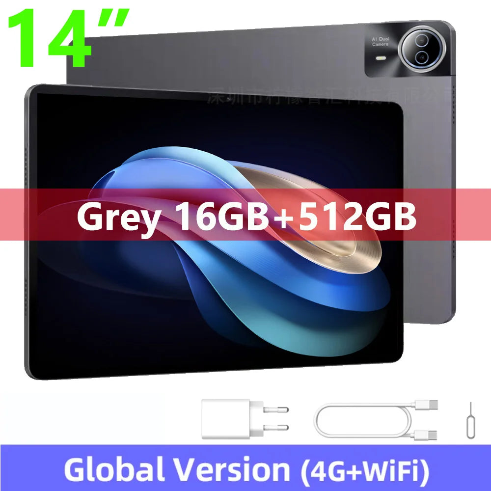 Nenmone Mpad15 14 Inch Tablet Android 15 16GB+512GB 1920*1200 4G Phone Call Tablet 14inch Bluetooth 5G WiFi Pad 12000mAh 32MP