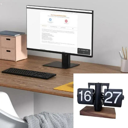 02DE Modern Clock with Quiet Mechanism Smooth Wooden Surfaces 12 Hour Format Easy Adjustment Knob for Home Office Decor