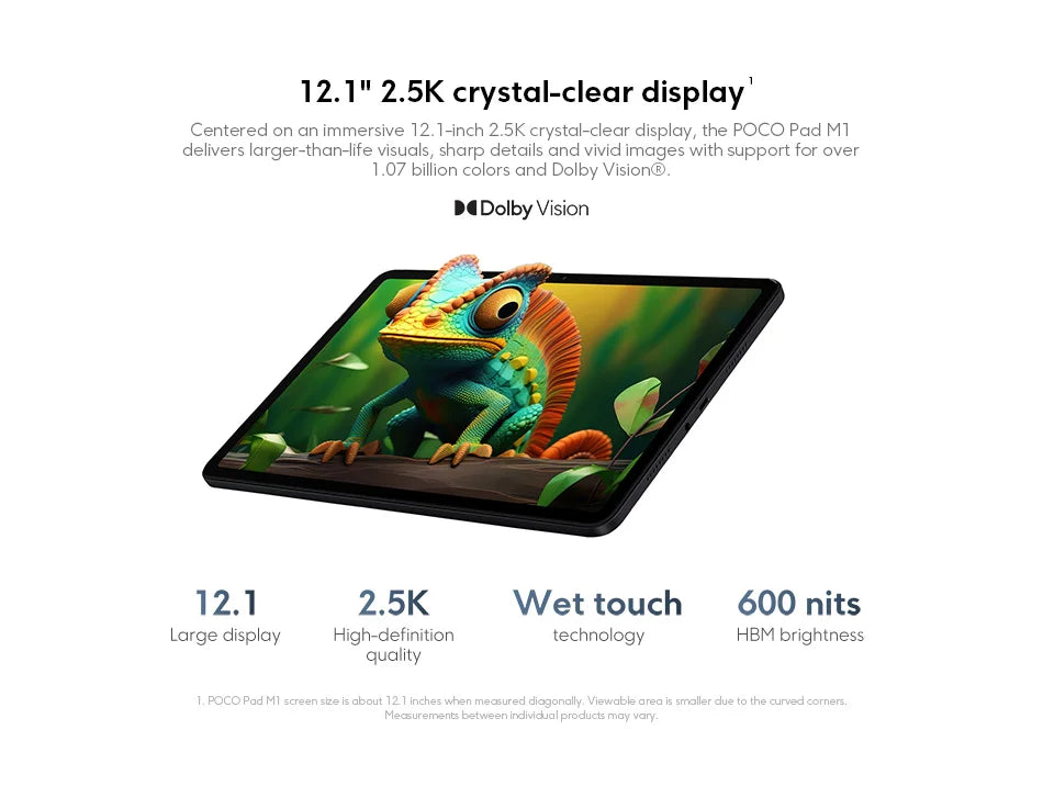 POCO Pad M1 Global Version 12.1" 2.5K crystal-clear display 12000mAh Snapdragon 7s Gen 4 Tablet