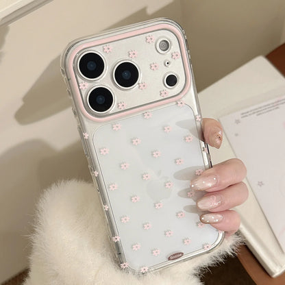 Minimalist Gentle Pink Flowers Transparent Shockproof Protective Phone Cover Case for iPhone 17 16 15 14 13 12 Pro Max