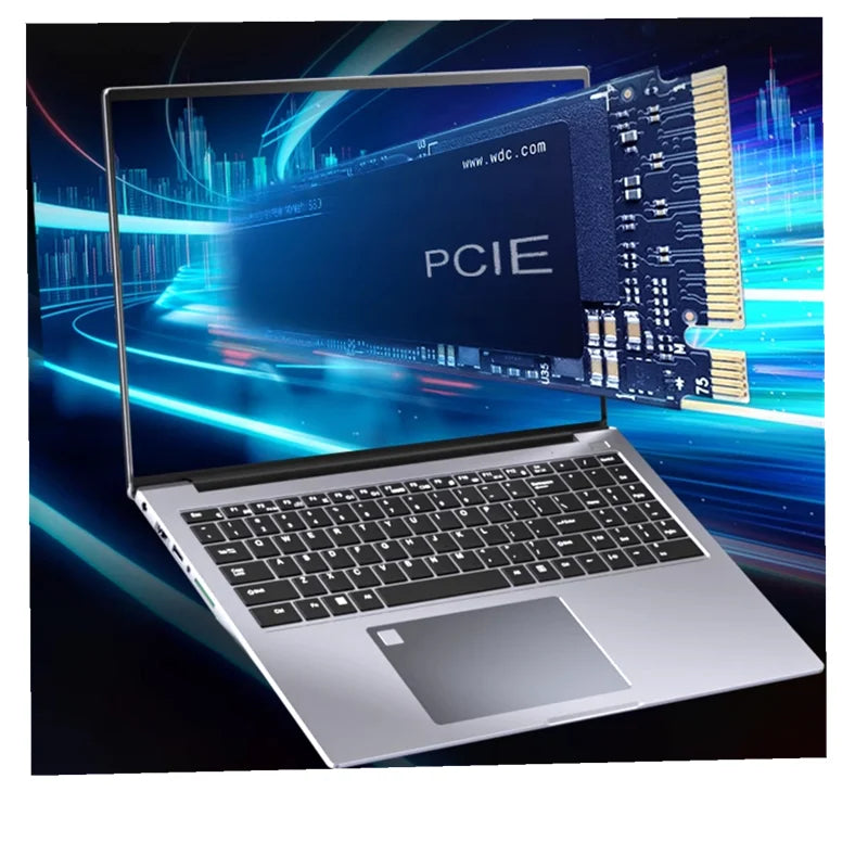 15.6 Inch Laptop PC 8GB LPDDR4 RAM 128GB SSD ROM Windows 10 Computer  4-Core Processor WIFI Intel Celeron N5095 CPU 2.00GHz