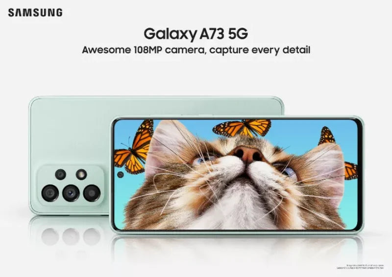 Original Samsung Galaxy A73 A736B Dual Sim 6.7" AMOLED 128GB 26GB ROM Snapdragon Octa Core NFC Unlocked 5G Mobile Phone
