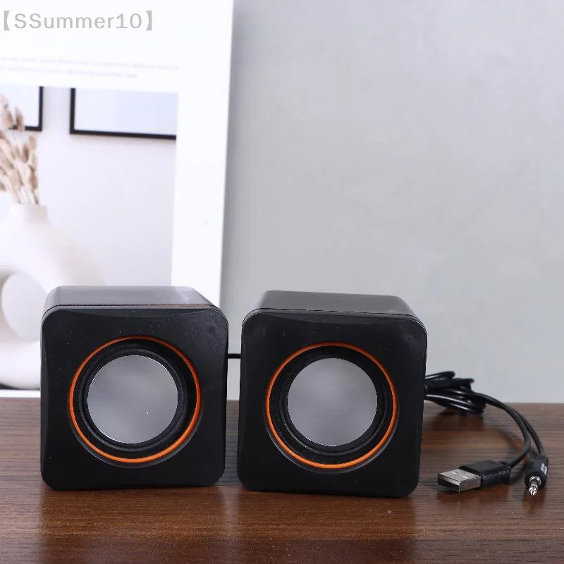 【SSummer10】Computer Speakers Stereo Microphone Audio PC Speaker USB Wired With LED Light For Desktop Computers PC Laptops【SS】