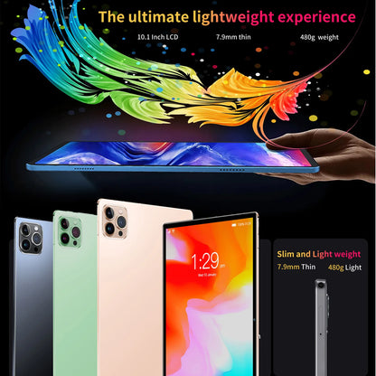 New 10.1 Inch Tablet Android 13, 4GB RAM 64GB ROM, 1TB Expand, Dual SIM, Dual Cameras, 6000MAH Battery, Children's Gift Tablets