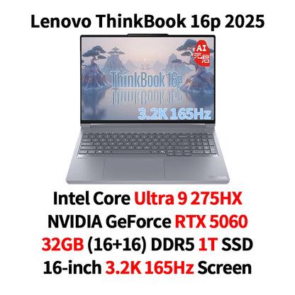 ThinkBook 16p 2025 Laptop Intel Core Ultra 9 275HX GeForce RTX 5060/5070 32GB (16+16)DDR5 1TB SSD 16" 3.2K/2.5K IPS LCD Screen