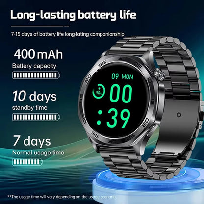 2026 new smartwatch with 1.46-inch IPS display, Ipx8 water resistance rating. 400 mAh battery featuring over 100 activity modes,