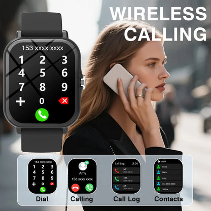 Smart Watch, Wireless Call/Dial, Multi-Sport Mode, Multiple APP Reminders, Suitable for Men and Women, Compatible with IPhone/An