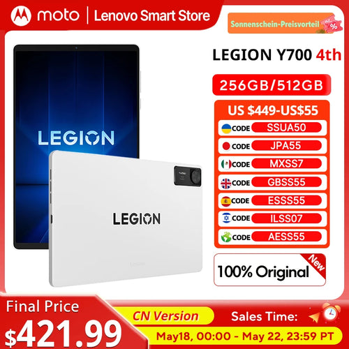 Original Lenovo Legion Y700 4th Gaming Tablet CN Version Snapdragon 8 Elite 8.8-inch 3K 165Hz Display 7600mAh Android 15 Pad PC
