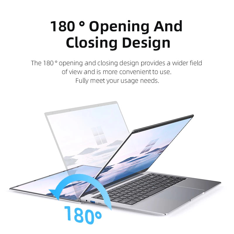 14.1" Laptop Computer Windows 11 Pro Intel Atom A3950 Notebook PC 12GB RAM 512GB 1TB M.2 SSD 1920*1080P Office Study Computer