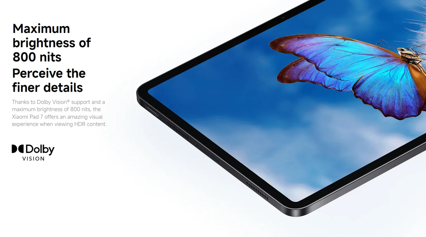Global Version Xiaomi Pad 7 11.2 'Xiaomi HyperAI 144Hz 3.2K Display Snapdragon 7 + Gen 3 Octa core Processor 45W 8850mAh Battery