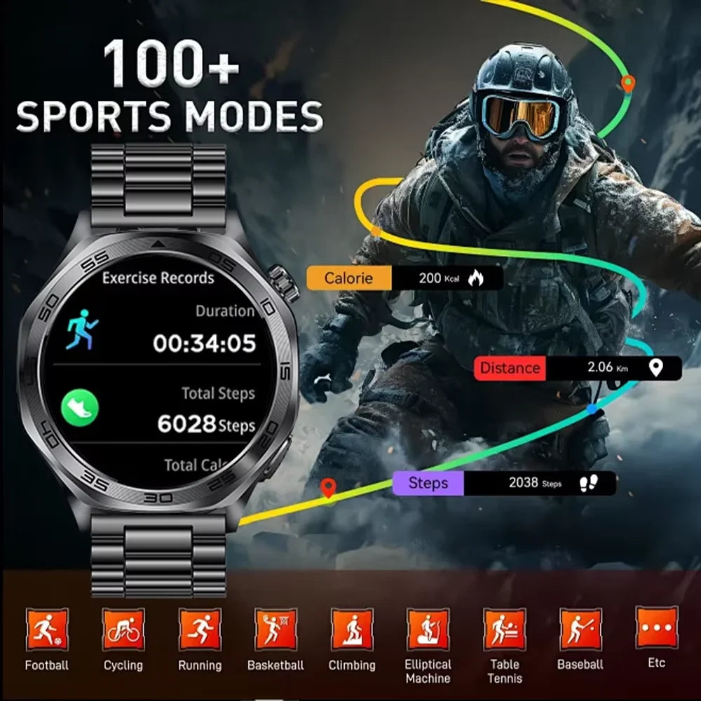 2026 new smartwatch with 1.46-inch IPS display, Ipx8 water resistance rating. 400 mAh battery featuring over 100 activity modes,