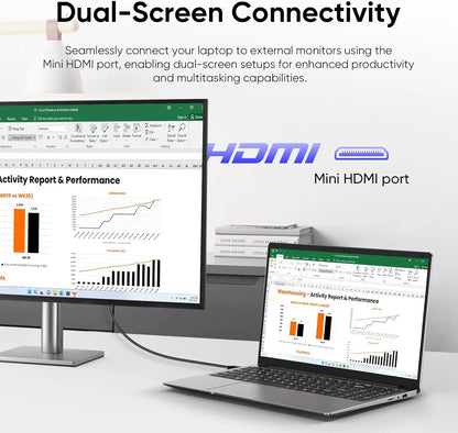 2026 14.1" Laptop Computer Intel Atom A3950 Windows 11 Pro Laptops Gaming 1920*1080 HD DDR4 16GB SSD 1TB Portable Notebook PC