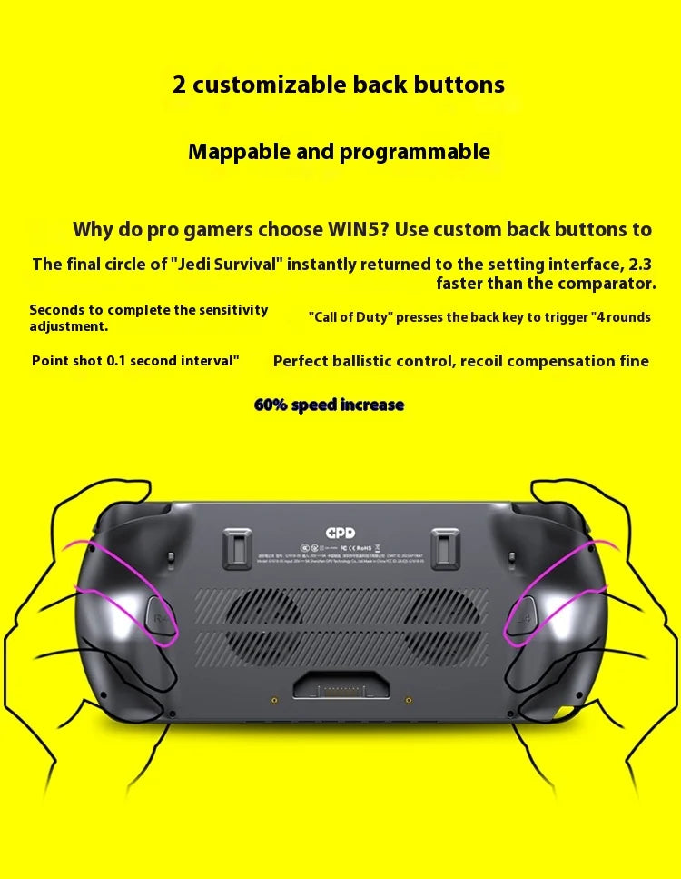 New GPD Win5 7" 120Hz 1080P LTPS Screen Handheld Gaming Console AMD395 M.2 2280 SSD Windows11 RGB Ergonomic Handheld Game Player