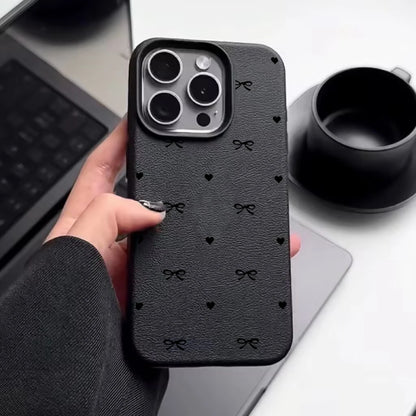 Pink Black Bowknot Lichee Pattern Phone Case For OPPO Reno 14 Pro 13F 12F 11F 13 12 11 10 Pro 8T 7 7Z 6 5 4 5G A31 A53 A57 cover