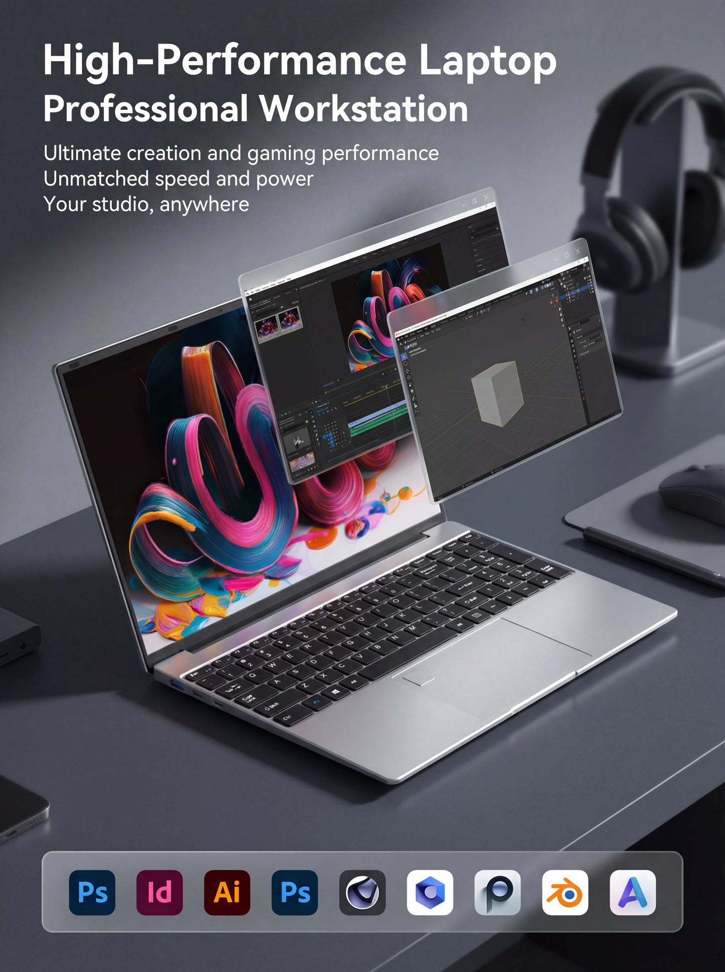 2026 New Core i9 9880H Windows 11 Pro Laptop 32GB RAM 2TB SSD for Gaming Office Studio High-Speed Notebook 5000mAh