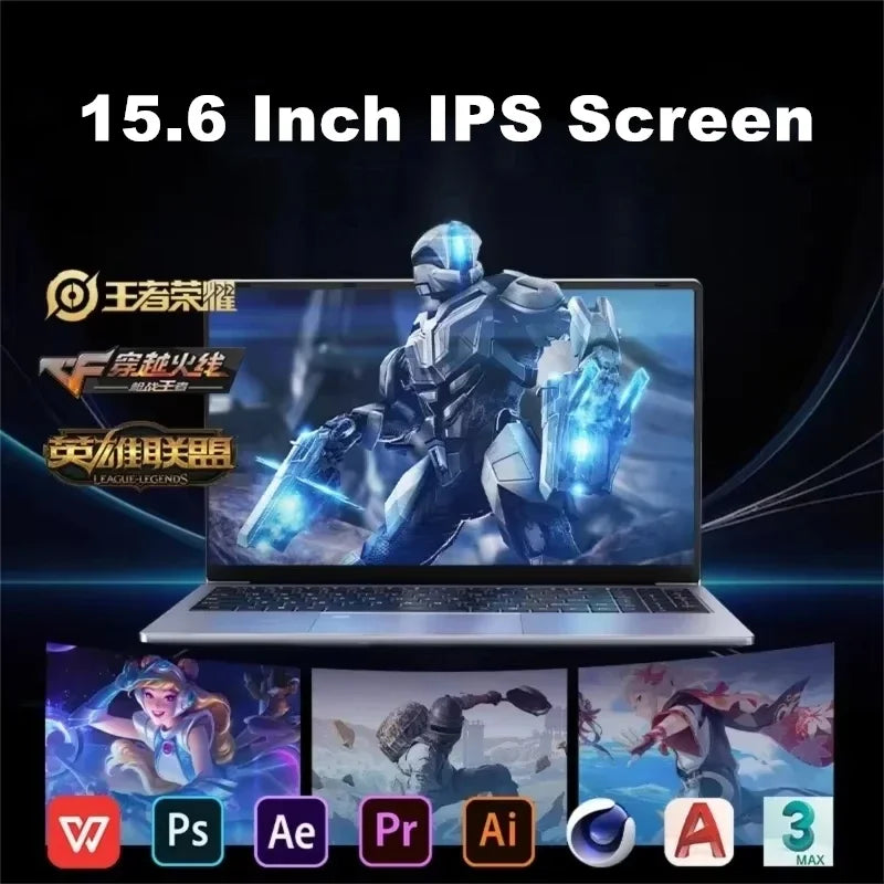 2026 New  Intel Core i7 5500U Laptop 15.6" IPS  Screen RAM 16GB Rom 128GB 256GB 512GB 1TB SSD Windows 11 Pro