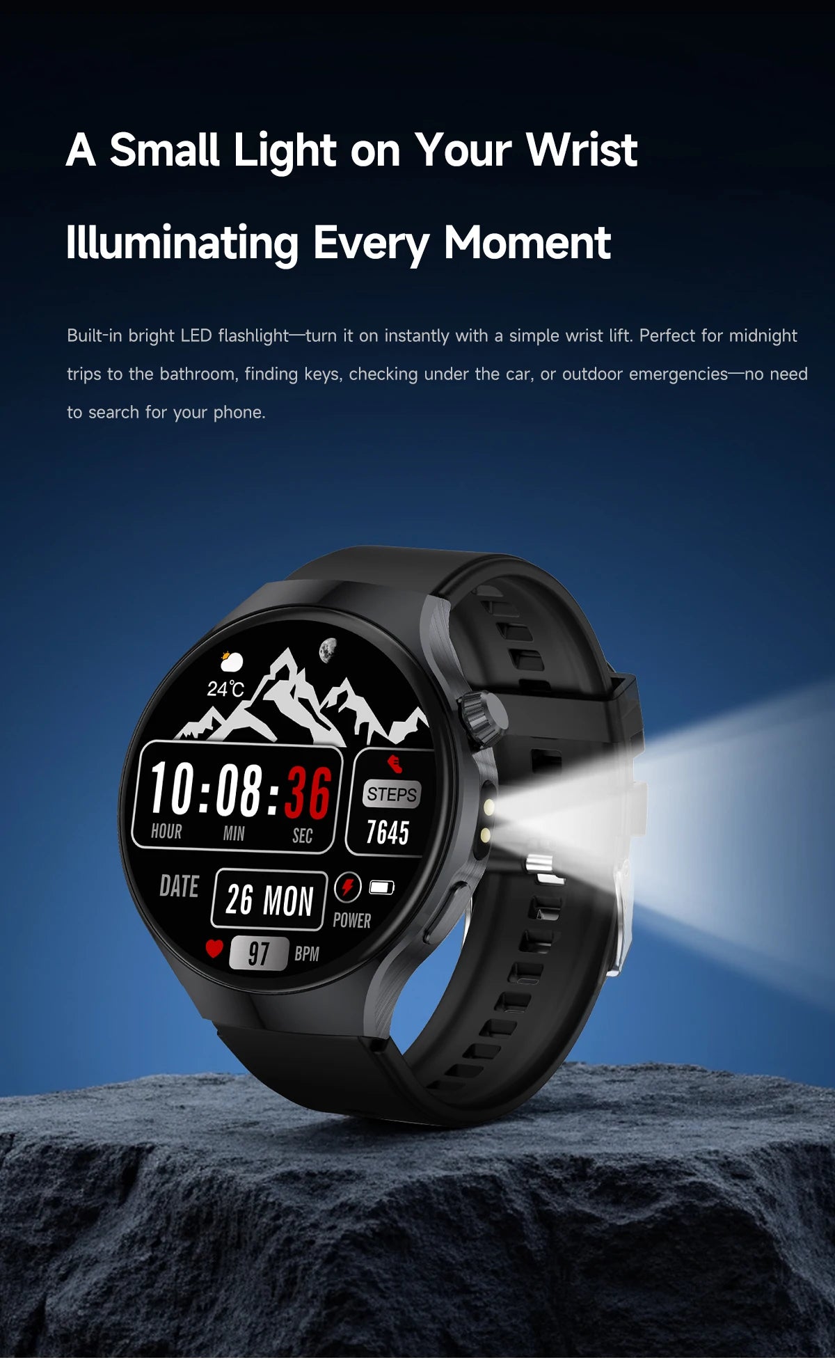 New smartwatch 2026-1.7-inch HD screen, 1000 mah battery, information alert function, multiple sports modes