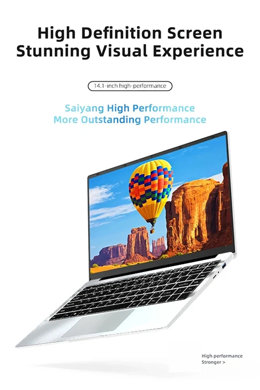 2026 14.1" Laptop Computer Intel Atom A3950 Windows 11 Pro Laptops Gaming 1920*1080 HD DDR4 16GB SSD 1TB Portable Notebook PC