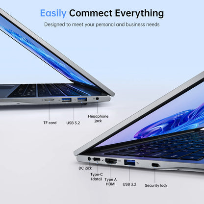 ACEMAGIC 17.3-inch laptop 16GB DDR4 512GB SSD IntelN97/N95/4300 3.6GHz lightweight and portable high-definition WiFi5 180 ° open