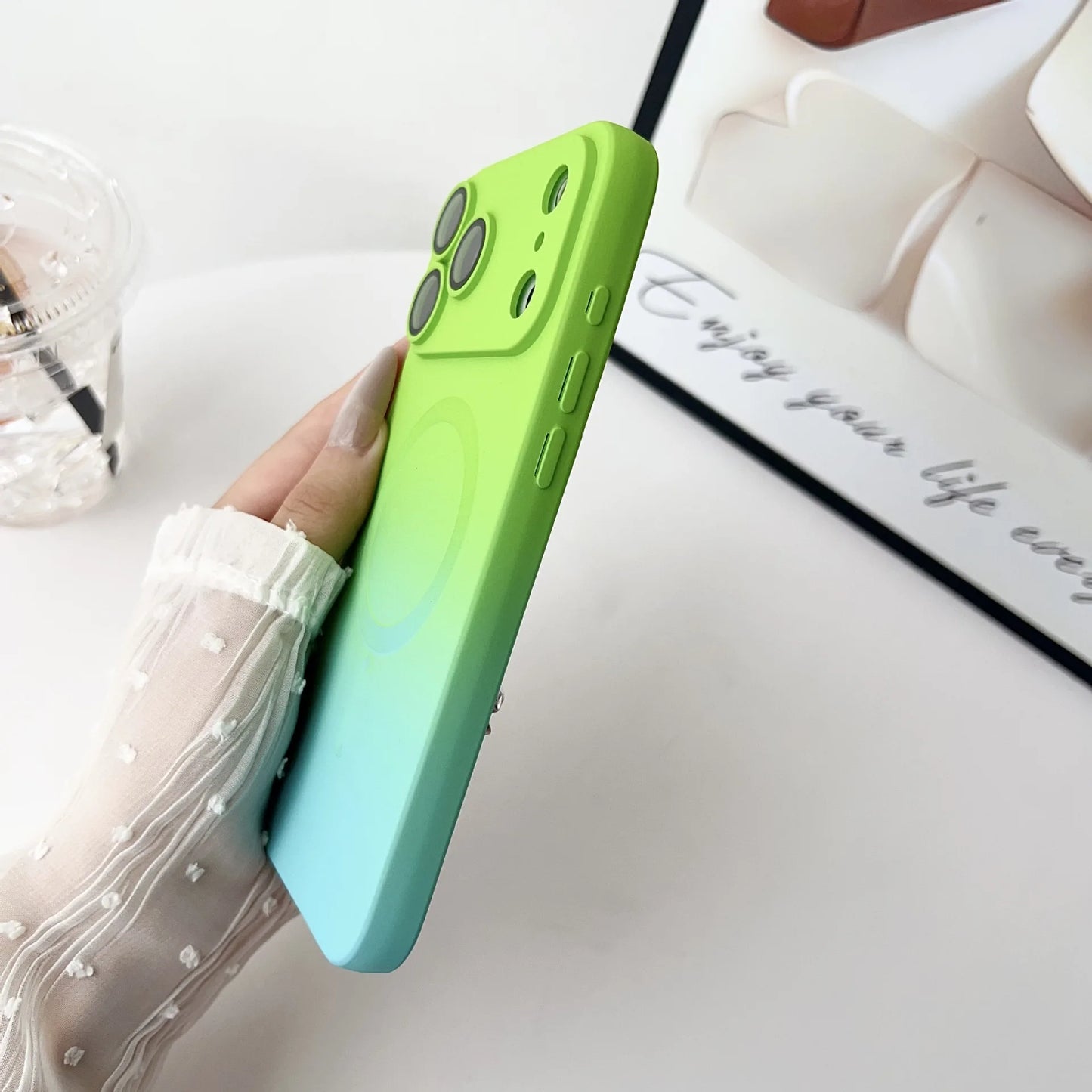 Gradient Magnetic Case for iPhone 17 Pro Max 17 Pro Air Cover Mag-safe Wireless Shell Full Camera Lens Film Soft Silicone Fundas