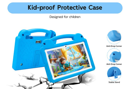 Kids Tablet 10.1inch for Kids 8GB 64GB Toddler with Shockproof Case, Android 15 Tablet with Octa-Core 1TB Expand 5000mAh Battery