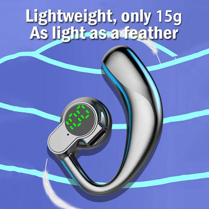 Wireless Headphones Bluetooth 5.4 Ear Hook Earphones with Microphone Handsfree HD Call Noise Cancelling Headset for Driving