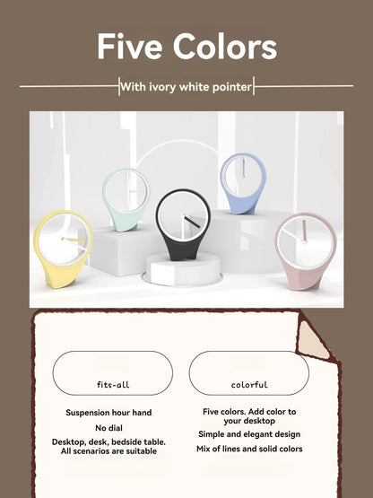 Modern Floating Dial-Free Clock Creative Simple Desktop Decoration Small Clock for Home and Office Ornament Black Technology