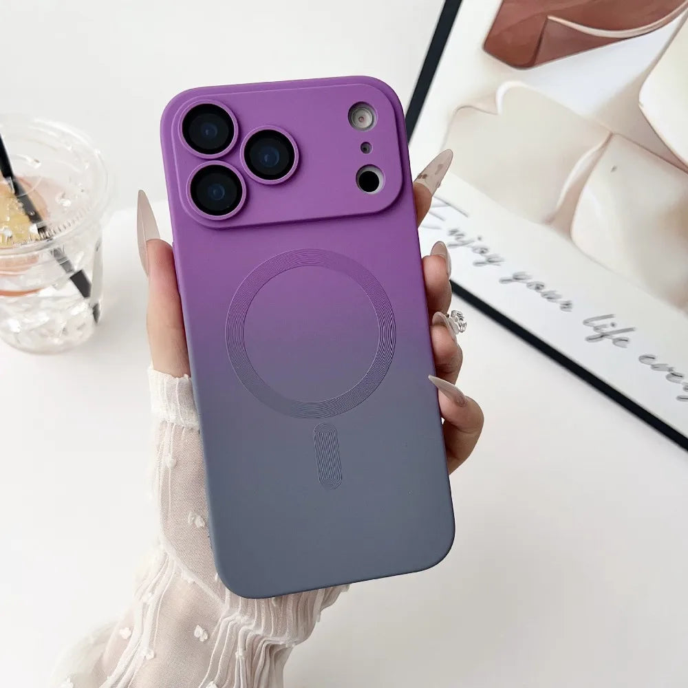 Gradient Magnetic Case for iPhone 17 Pro Max 17 Pro Air Cover Mag-safe Wireless Shell Full Camera Lens Film Soft Silicone Fundas