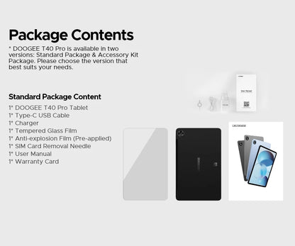 World Premiere DOOGEE T40 Pro Tablet 12" IPS 2.4K 20GB(8+12) 512GB Android 14 Helio G99 6nm 10800mAh 18W Charge 7.6mm ultra-thin