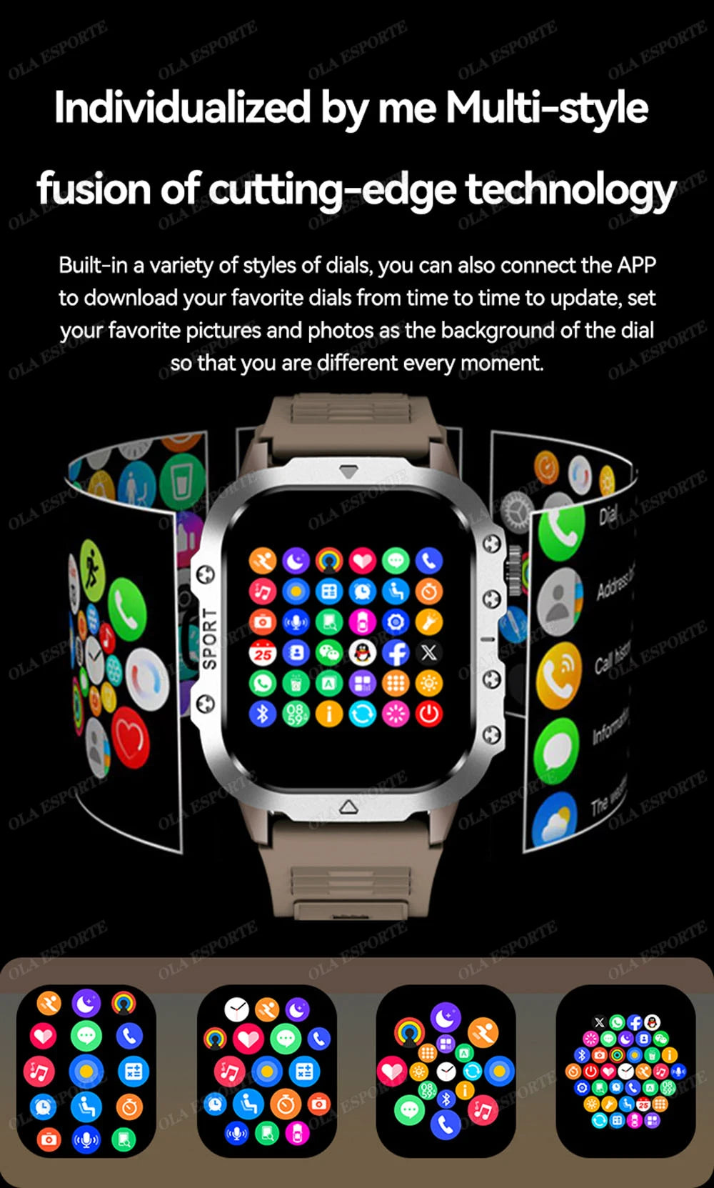 2025 New SmartWatch Men For Women Militray Outdoor GPS Track Sport Watches Heart Rate Sleep Waterproof Smart Watch IOS Android