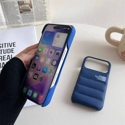 Stylish Down Jacket Phone Case Solid Color The Puffer Case for iPhone17 Air 17Pro ProMax Fashion Soft Phone Cover Case