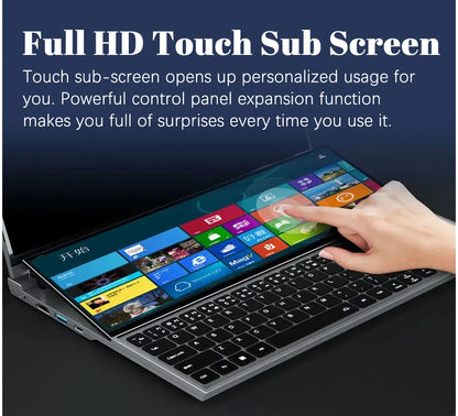 CRELANDER X16 Double Screen Laptops 16 Inch + 14 Inch Touch Screen intel core  i7-9750 Windows 11 Portable PC Notebook Computer