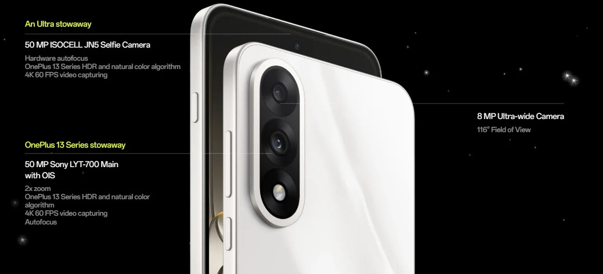 World Premiere OnePlus Nord 5 Global Version Smartphone 50MP LYT-700 Camera 1.5K AMOLED Display Snapdragon 8s Gen 3 OxygenOS 15