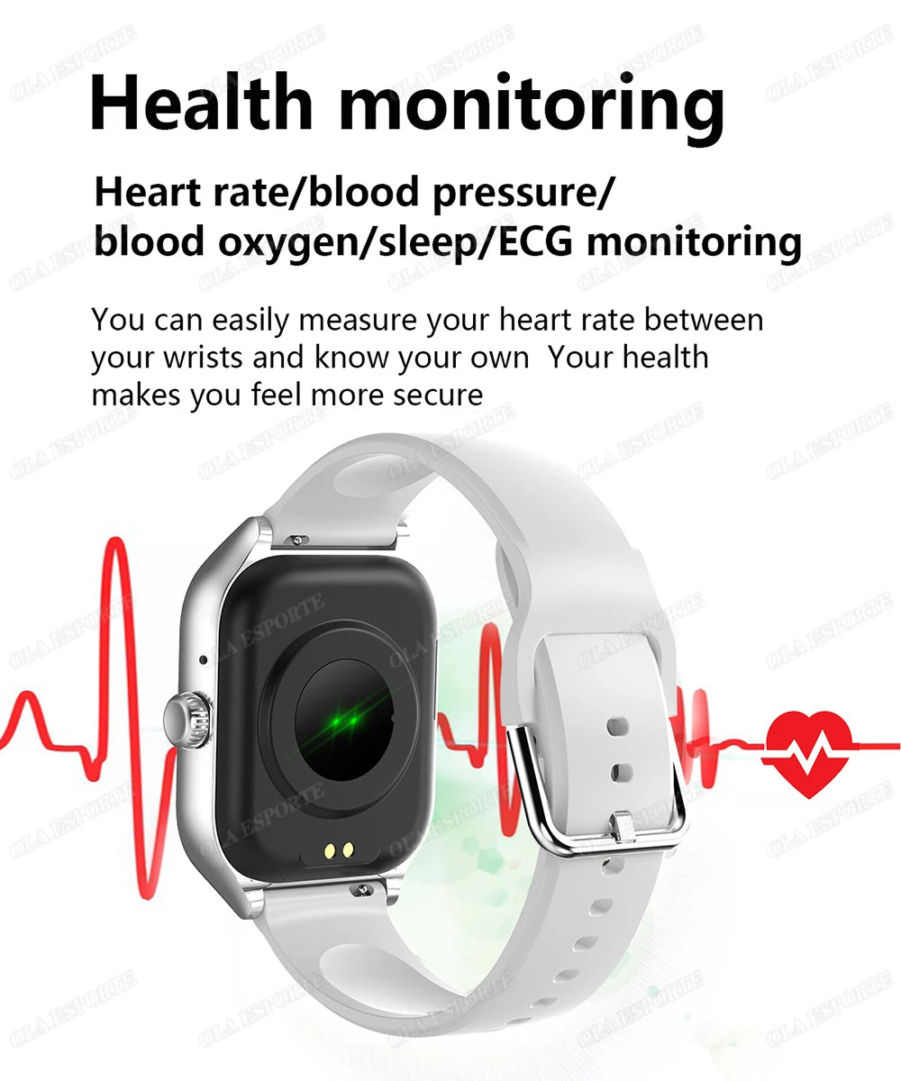 Smart Watch Men 2.01 Inch AMOLED Screen Waterproof Multiple Sport Mode Fitness HD Bluetooth Calls Smartwatch Men Women Bracelet