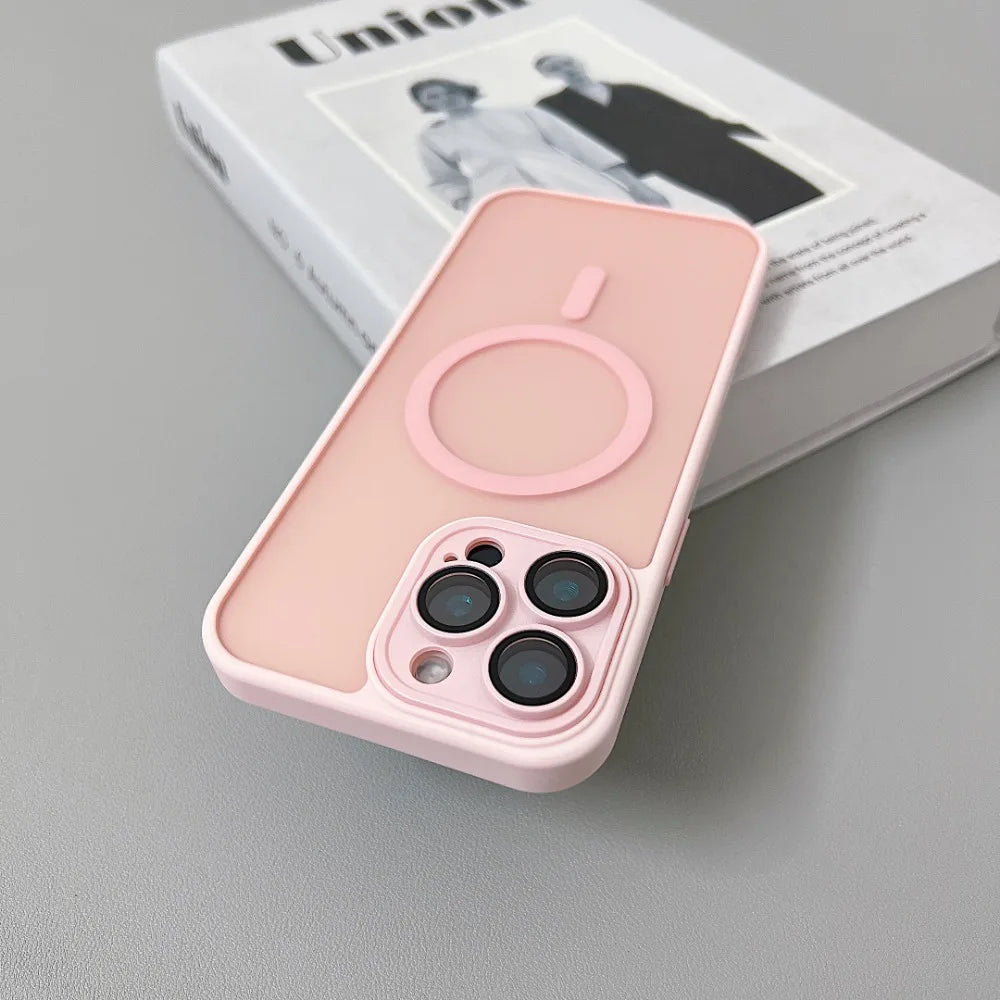 Magnetic Luxury Translucent Armor Shockproof Case For iPhone 16 15 14 13 12 11 Pro Max For Magsafe Wireless Charge Phone Cover