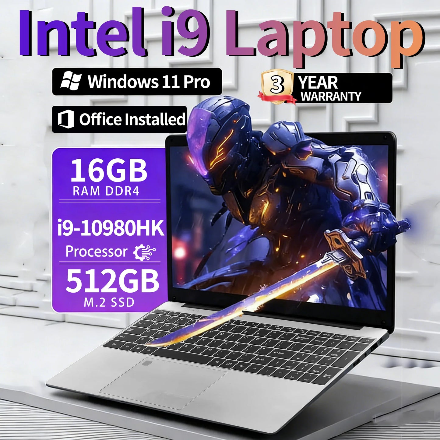 15.6“ Laptop  Windows 11 Intel core i9-10980hk  15.6 Inch 16GB RAM 1TB SSD Office Laptops Fingerprint Unlock Notebook