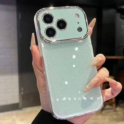 Luxury Shiny Glitter 2 in 1 Case for iPhone 17 Air 16 15 14 13 12 11 Pro Max Plus Shockproof Candy Soft Bright Protective Funda