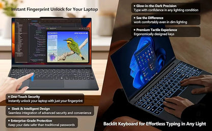 15.6" Laptop Intel Core i9 10980HK Windows 11 Gamer PC 16GB RAM 512GB 1TB 2TB SSD laptop Fingerprint Unlock Backlight Computer