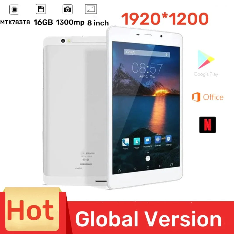 Pocket Phone Call Tablet PC 8 INCH Octa Core 3GB RAM+32GB ROM  Android 7.0 MTK6753 WIFI Support Quad Core 1920*1200  IPS Screen