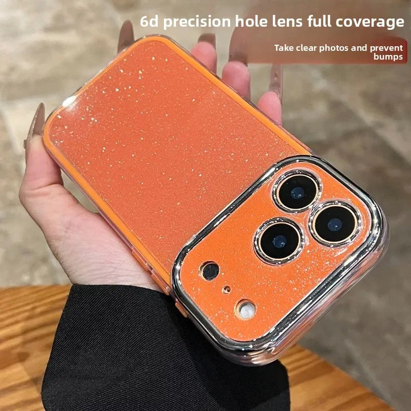Luxury Shiny Glitter 2 in 1 Case for iPhone 17 Air 16 15 14 13 12 11 Pro Max Plus Shockproof Candy Soft Bright Protective Funda