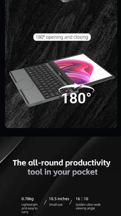 10.5Inch Touch Screen Laptop Intel N95 16GB DDR4 1TB SSD Portable Mini Office Notebook PC Full-function Type-C Port