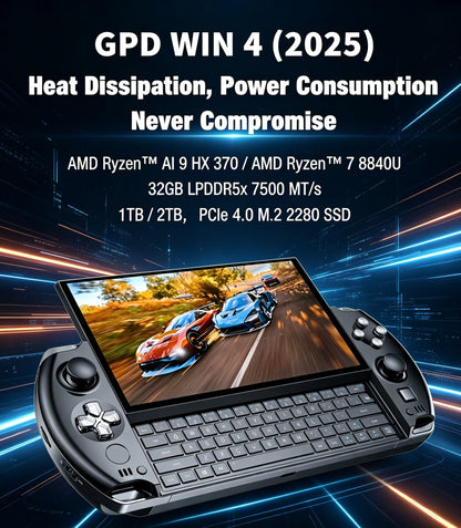 GPD 2025 WIN 4 32GB Memory RAM 1TB 2TB Hard Disk AMD 8840U HX370 Processor Handheld Gaming Portable Laptop Mini PC Touch Screen