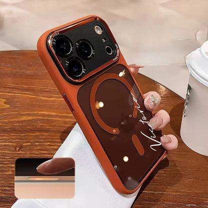 Personalized Name Phone case Compatible With Iphone17Pro Max 17Air 17Pro 17,Semi Transparent Protective Metal Lens Frame case